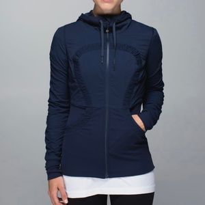 Lululemon Sz 4 Inkwell Navy Blue Dance Studio III Reversible Jacket Coat